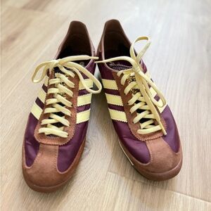 Adidas Women's Burgundy and Yellow Sneakers